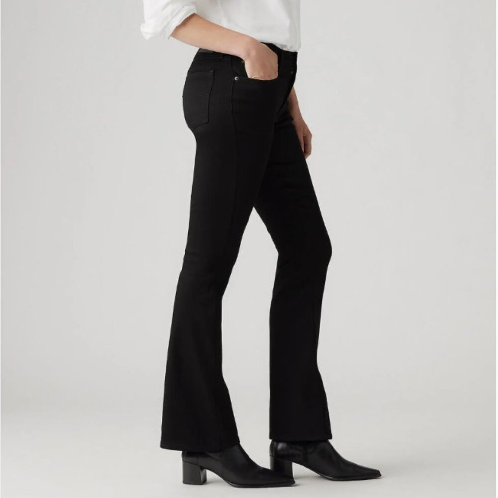 Levi's 725 High Rise Bootcut Soft Black Jeans - W31/L32